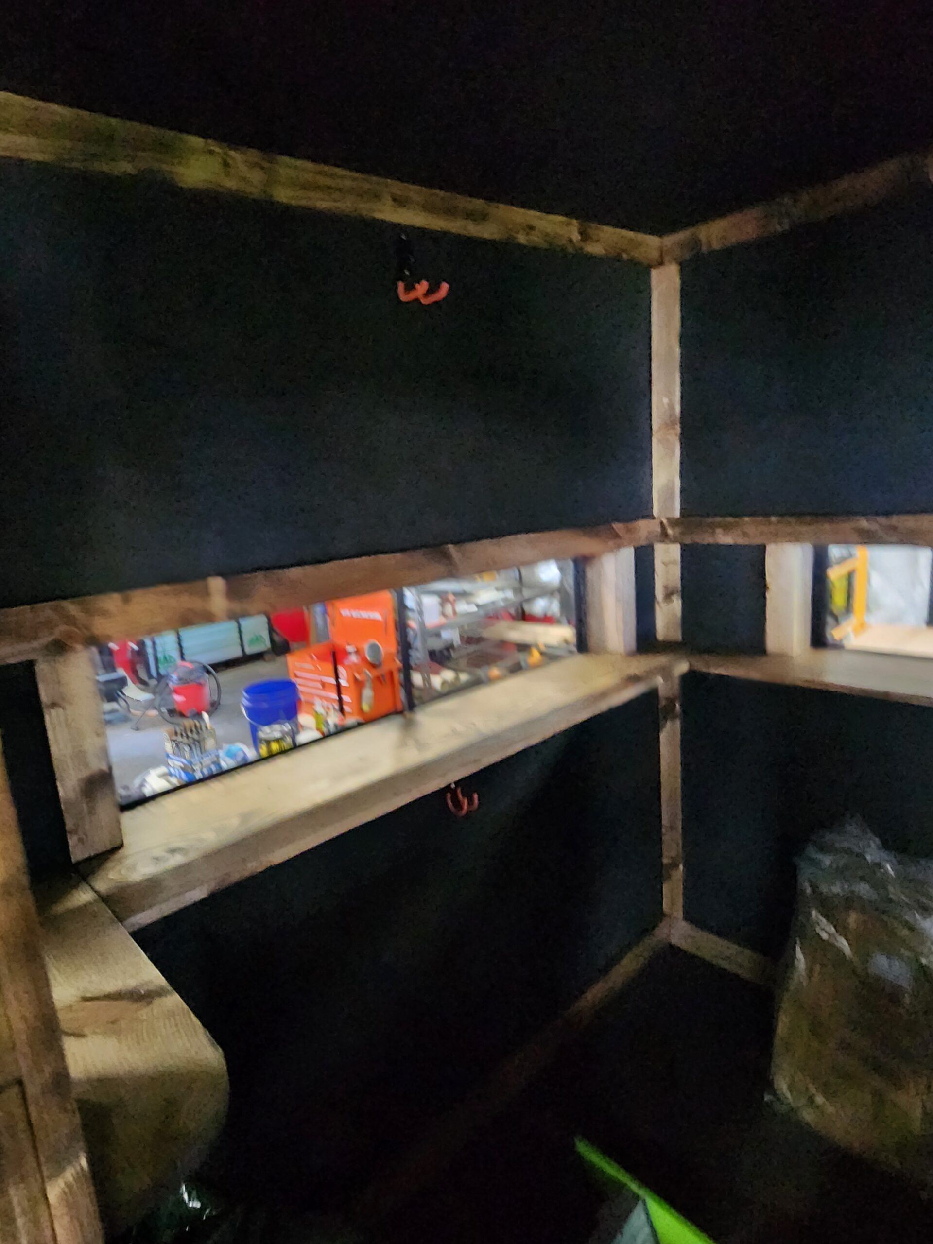 interior of custom hunting stand